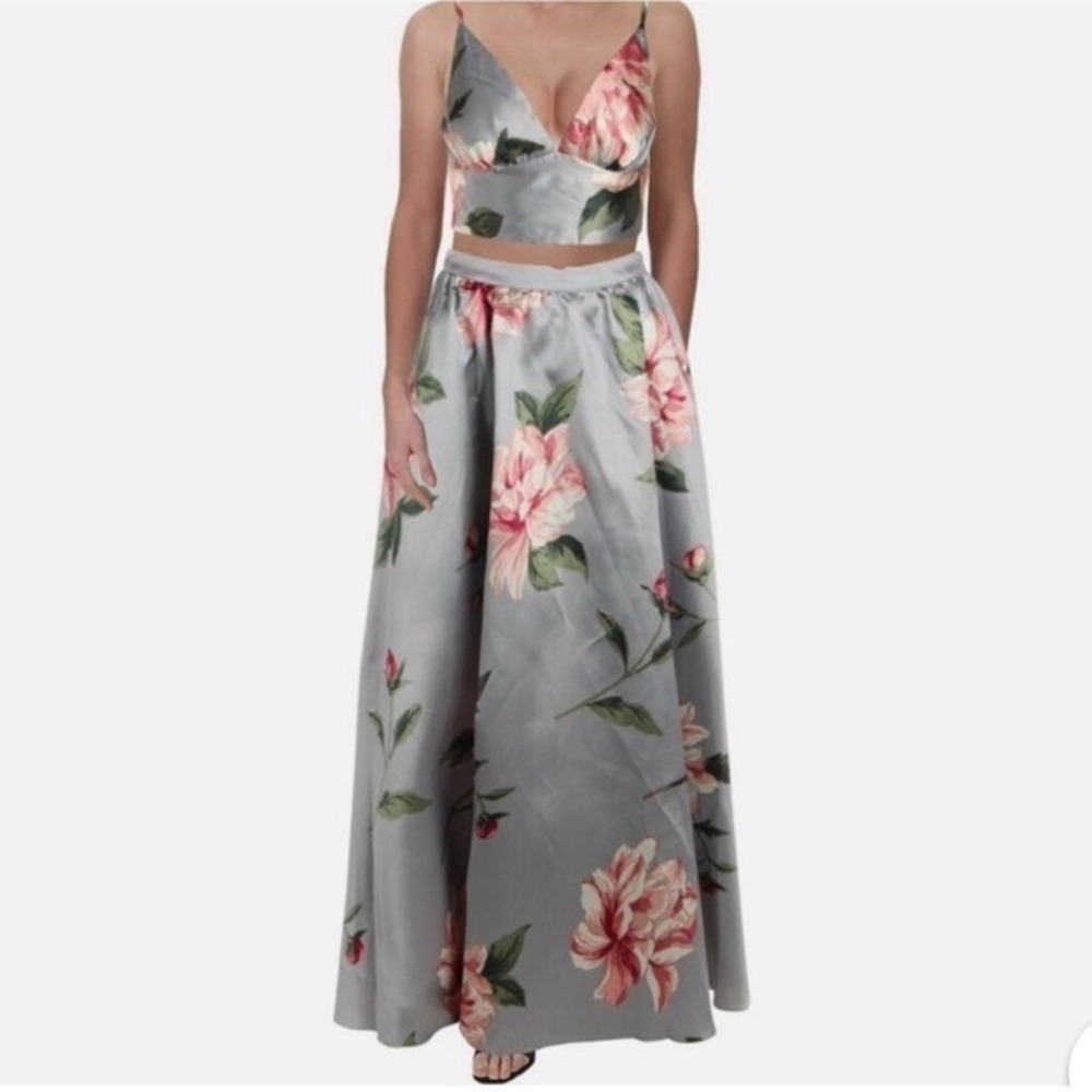 Speechless Floral Two-Piece Maxi Dress Size 4